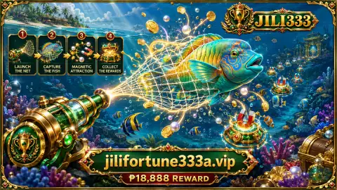 JILI333 fishing scene showing cannon placement below layered fish targets crossing the underwater field