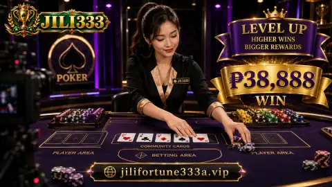 JILI333 live casino composition with dealer hands and playing cards concentrated near the center